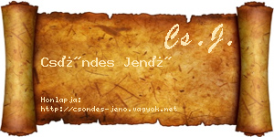 Csöndes Jenő névjegykártya