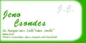 jeno csondes business card